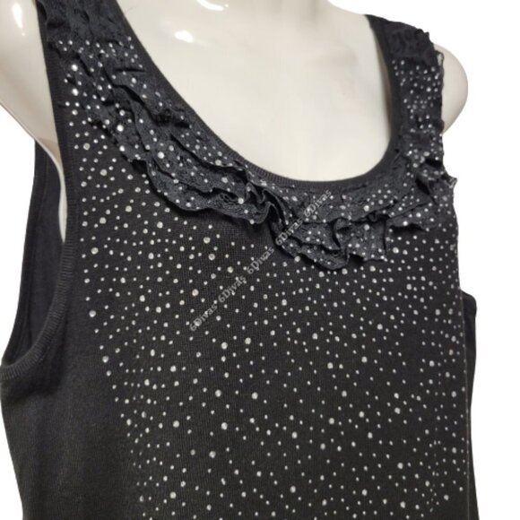 Sleeveless black Top or Blouse with sequins Sizes M / L / XL - New! - Picture 4 of 11